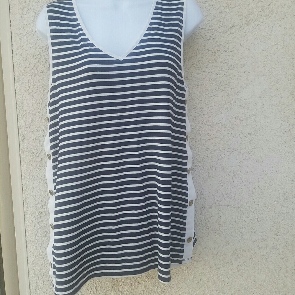 W5 Striped blouse sleeves Large